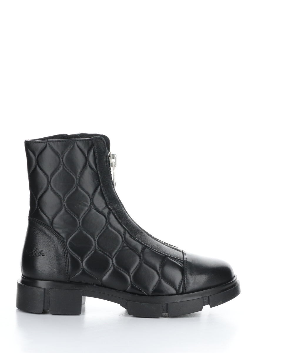 LANE BLACK Round Toe Boots boscoca