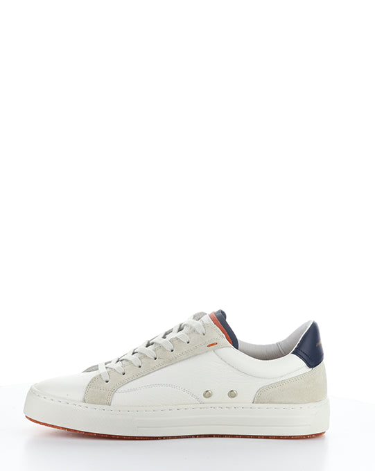 11218 3499AM WHITE/NAVY LEATHER/SUEDE