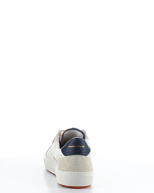 11218 3499AM WHITE/NAVY LEATHER/SUEDE
