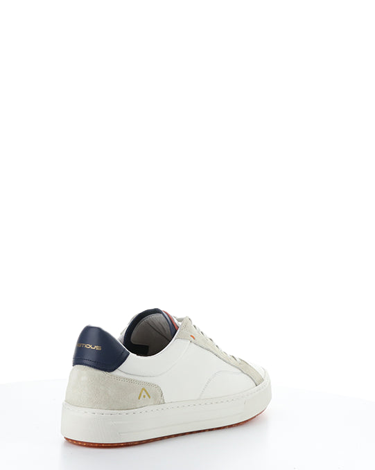 11218 3499AM WHITE/NAVY LEATHER/SUEDE