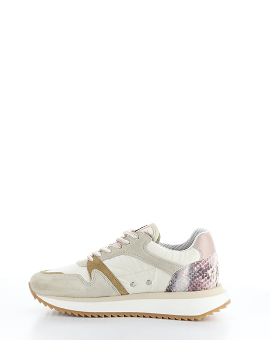 12141W Beige Combi Leather/Textile