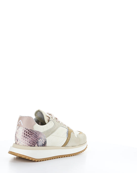 12141W Beige Combi Leather/Textile