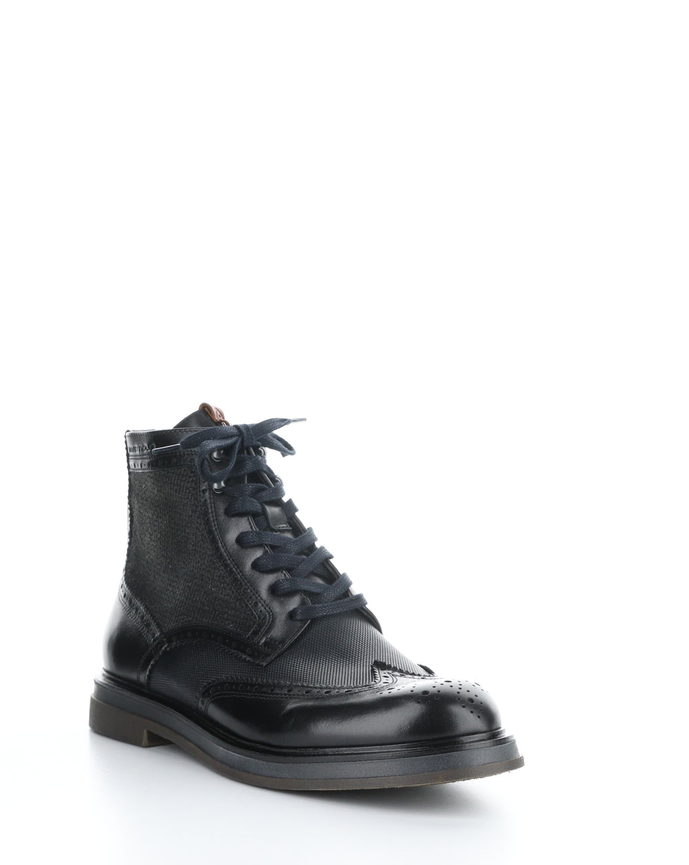 12432 BLACK COMBO Round Toe Boots