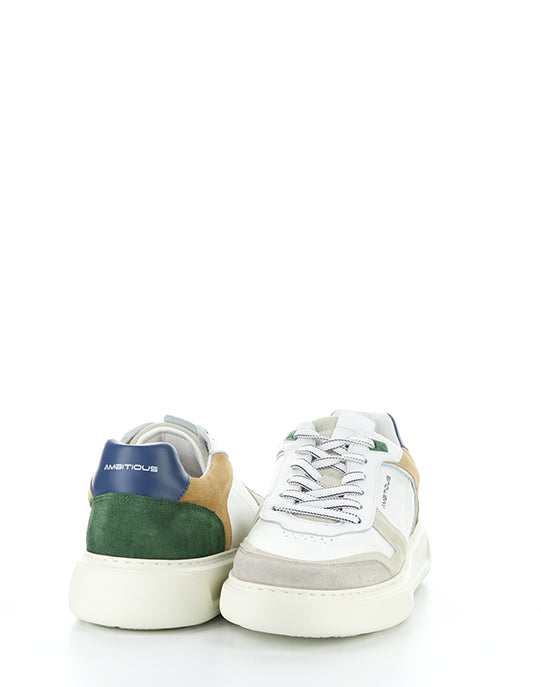 13449 11201AM BEIGE/OFFWHT/GRN LEATHER/SUEDE