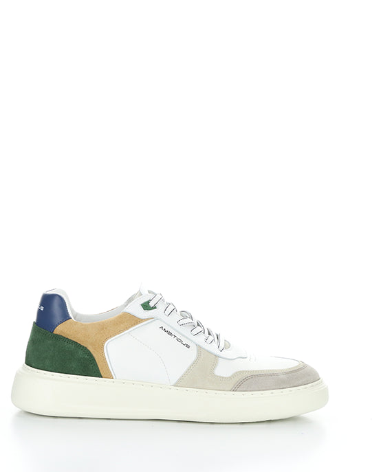 13449 11201AM BEIGE/OFFWHT/GRN LEATHER/SUEDE