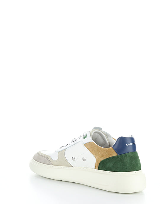 13449 11201AM BEIGE/OFFWHT/GRN LEATHER/SUEDE