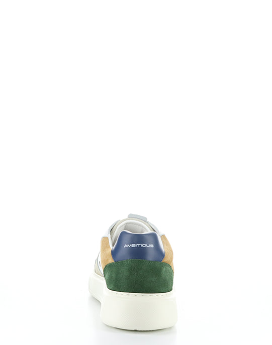 13449 11201AM BEIGE/OFFWHT/GRN LEATHER/SUEDE