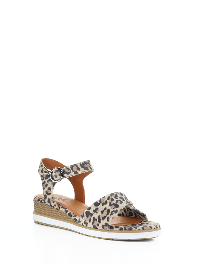 Avon Tan/Leopard Suede Print