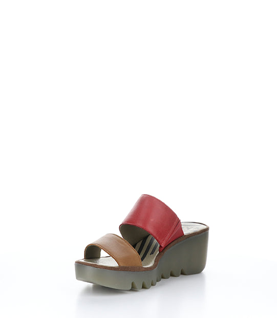 Besy357Fly 003 Tan/Cherry Red Verona Leather