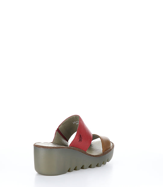 Besy357Fly 003 Tan/Cherry Red Verona Leather