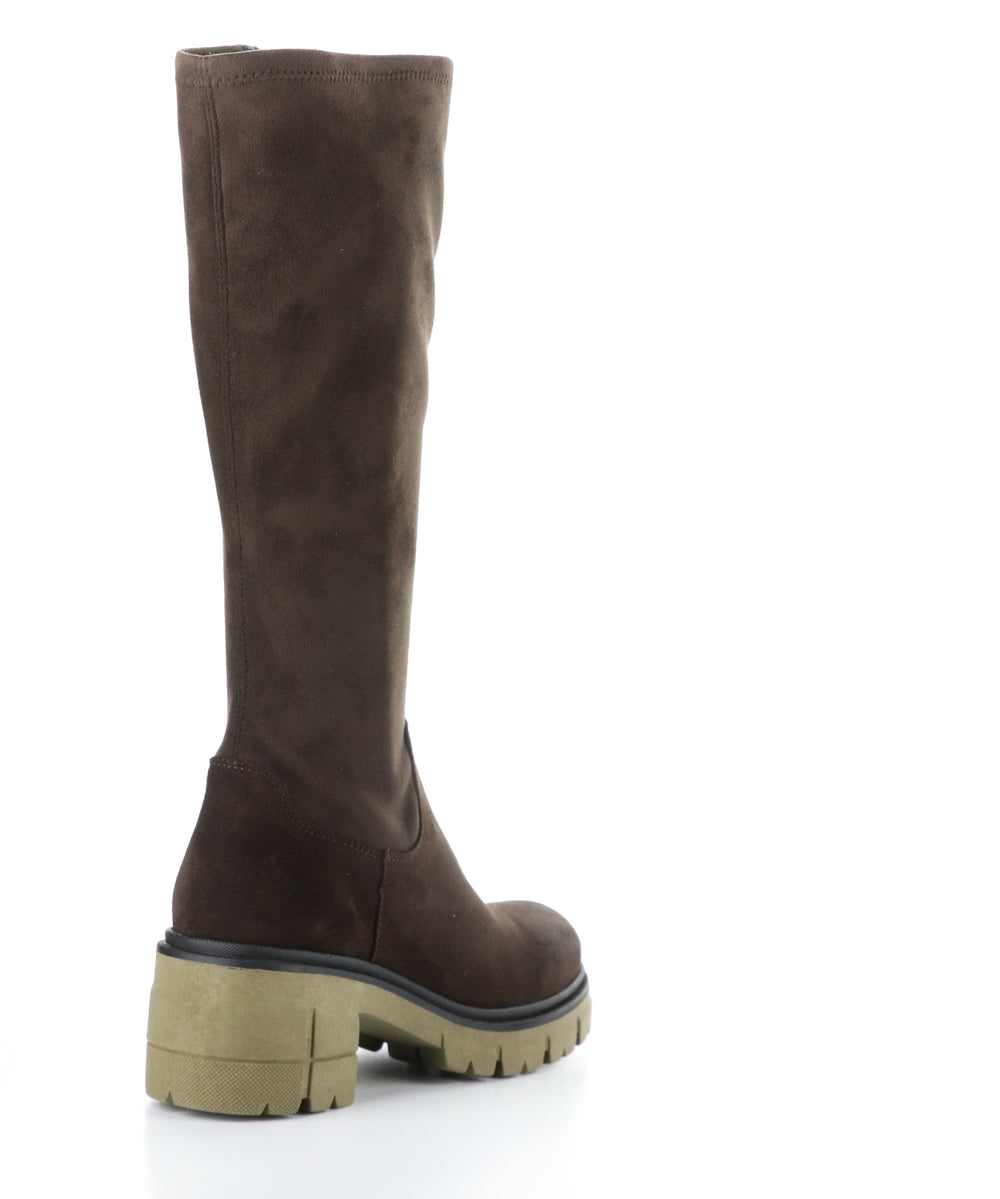 BRENNA DK BROWN/BROWN/KHAKI Elasticated Boots