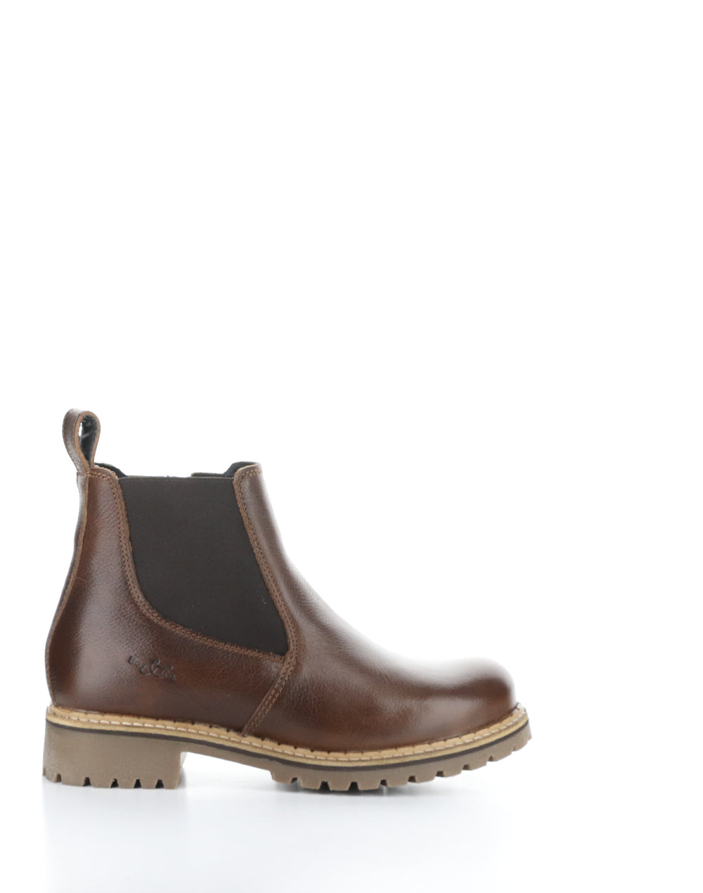 CAMDEN BRANDY/BLACK Round Toe Boots