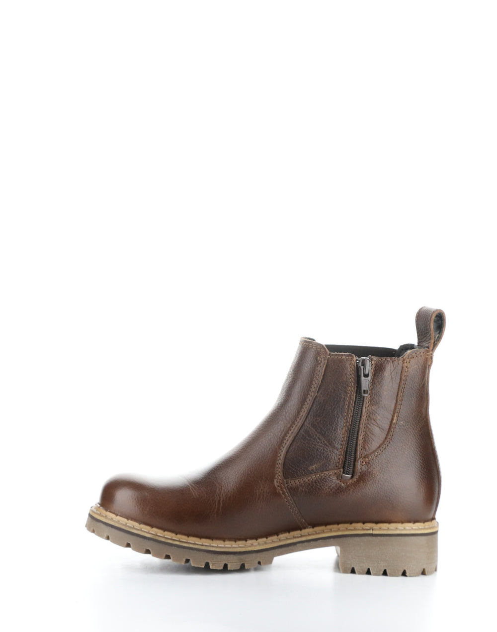 CAMDEN BRANDY/BLACK Round Toe Boots