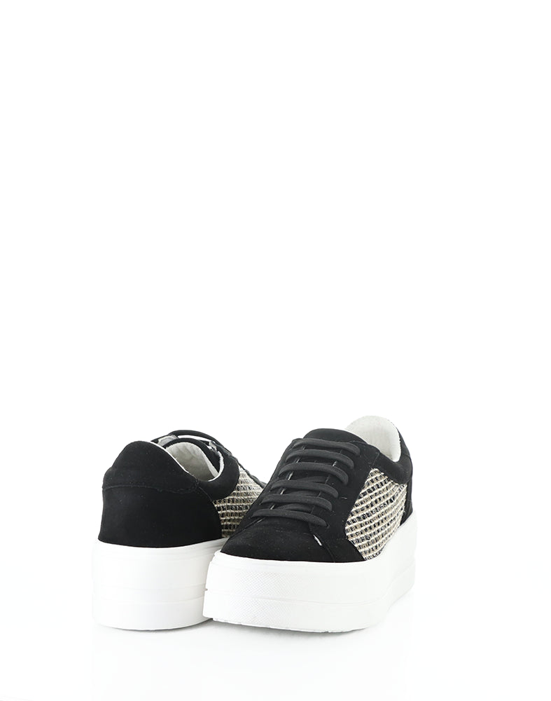 Mera Black Ante Suede/Raffia