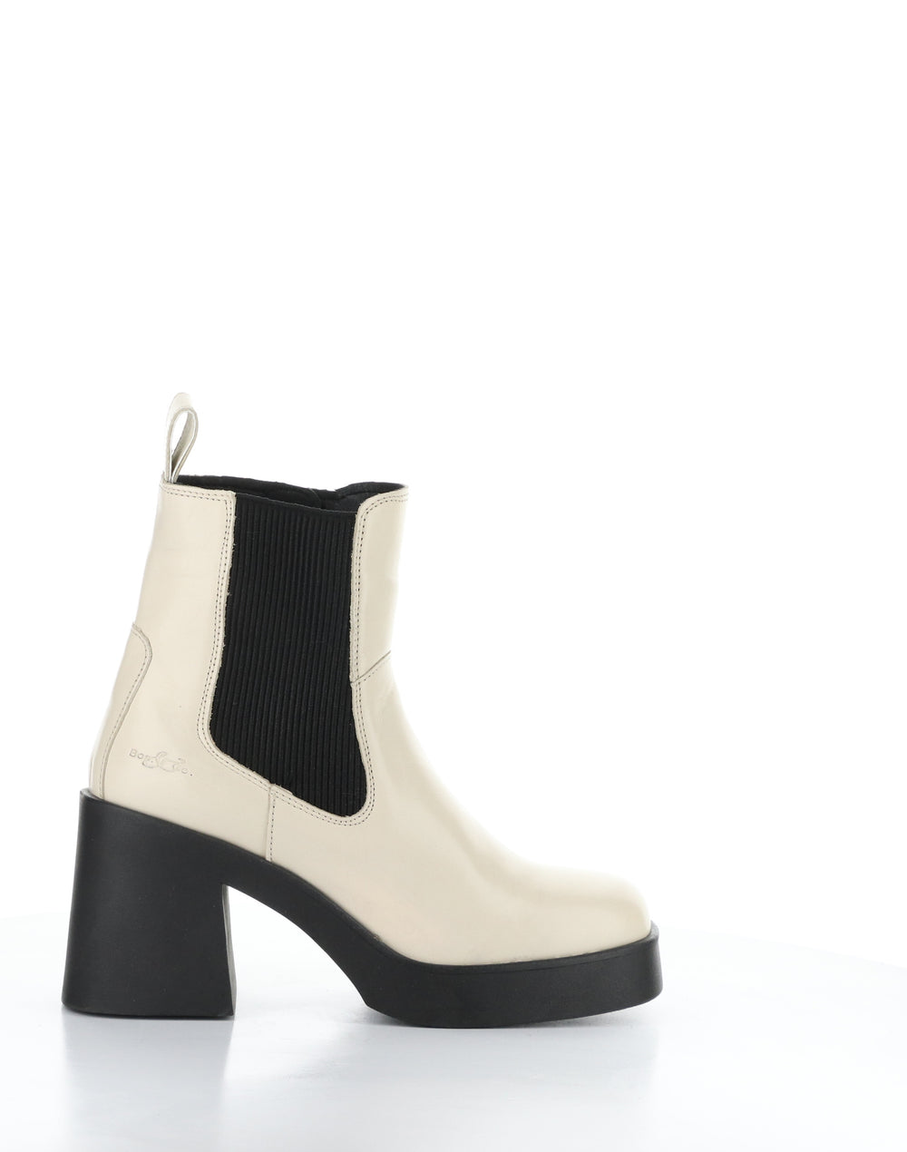 VEIL CREAM/BLACK Round Toe Boots