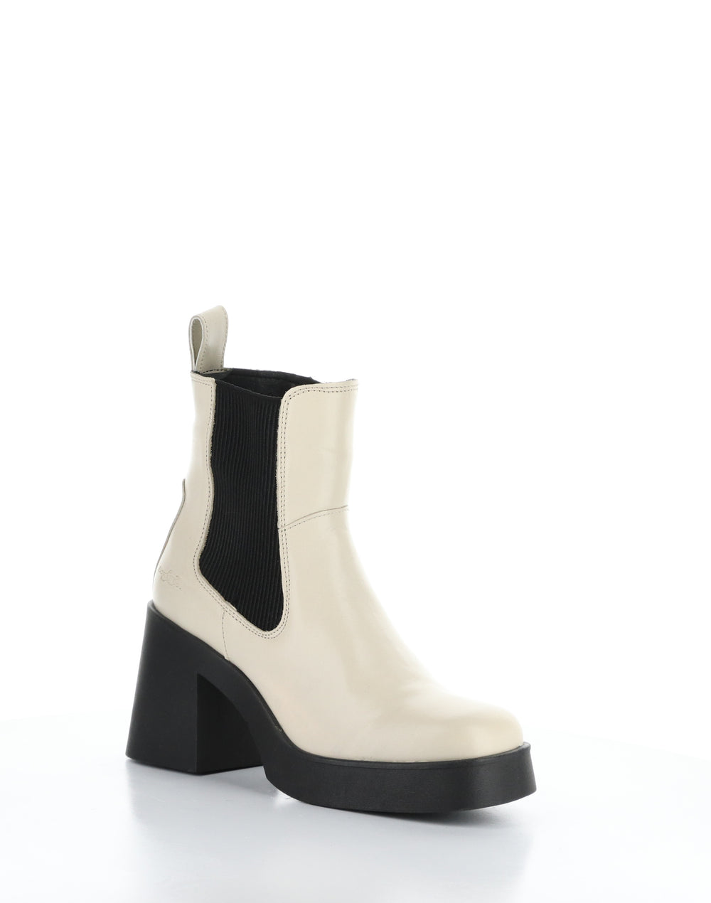 VEIL CREAM/BLACK Round Toe Boots