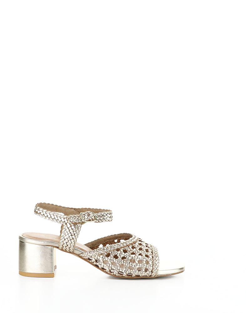 Wendi Lt Gold Woven Leather