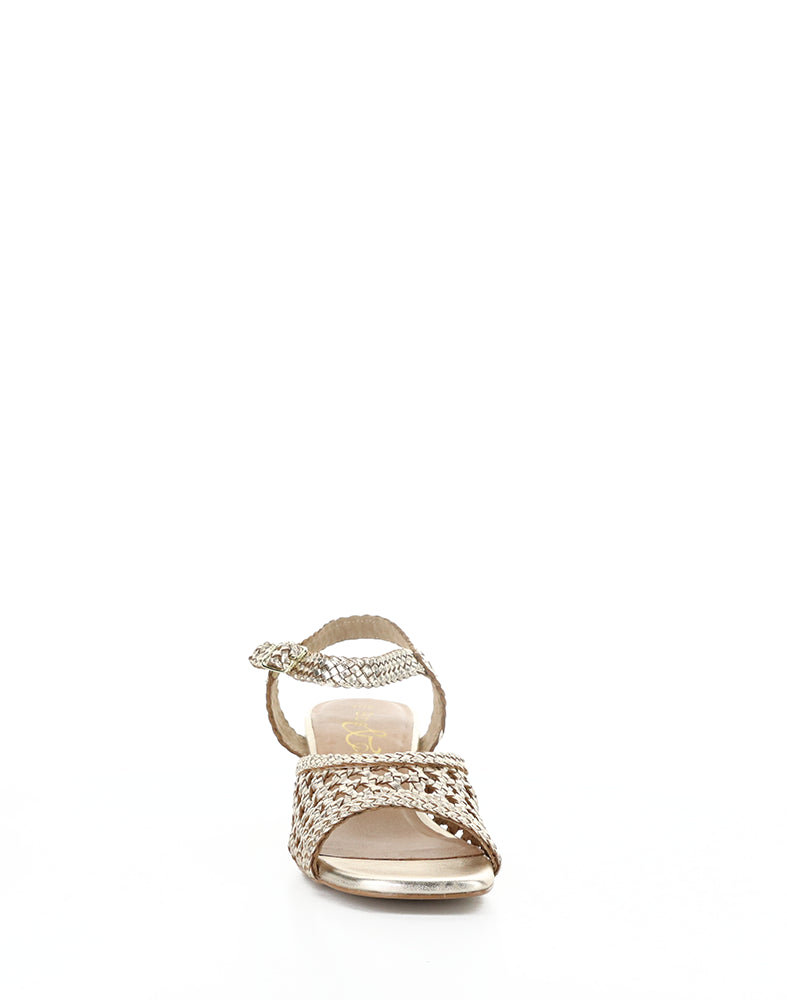 Wendi Lt Gold Woven Leather