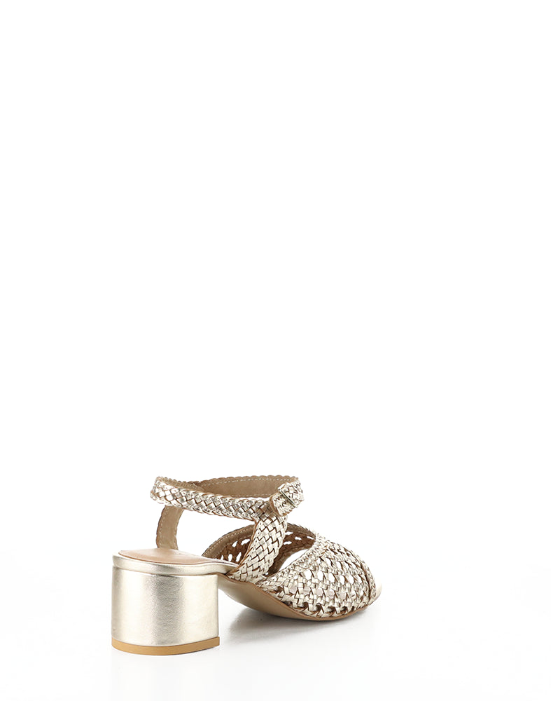 Wendi Lt Gold Woven Leather