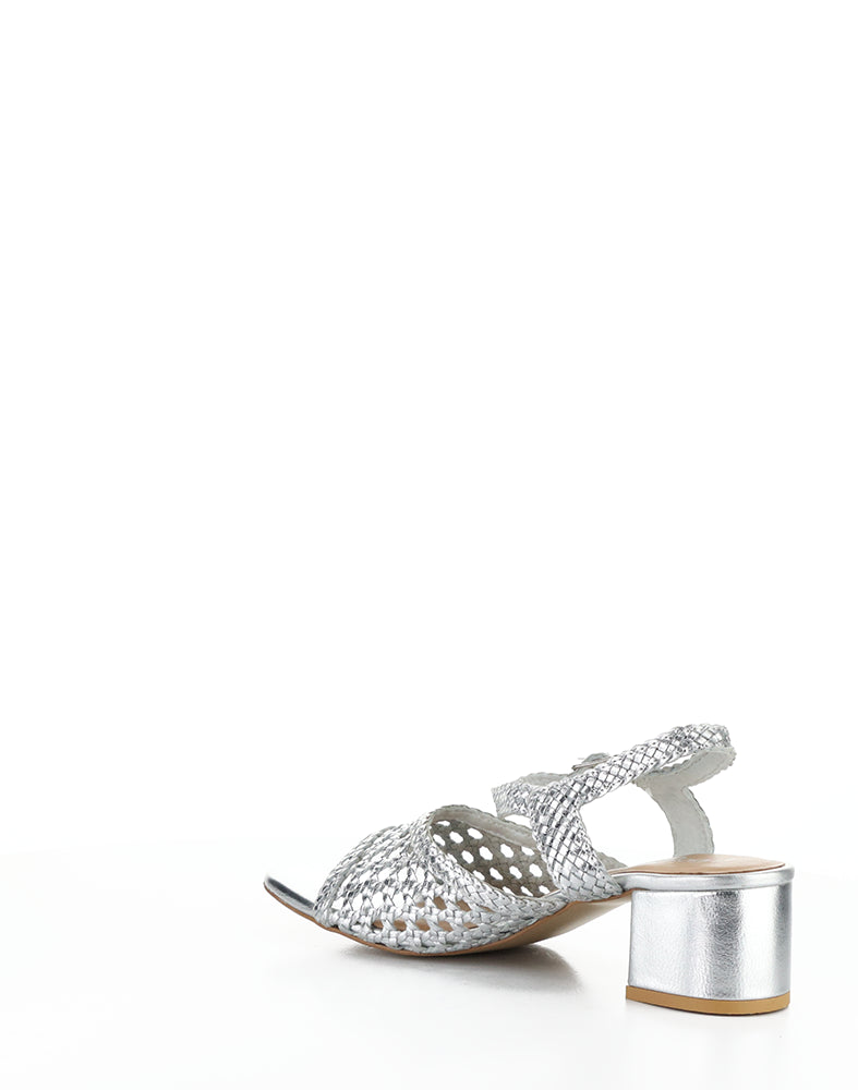 Wendi Silver Woven Leather
