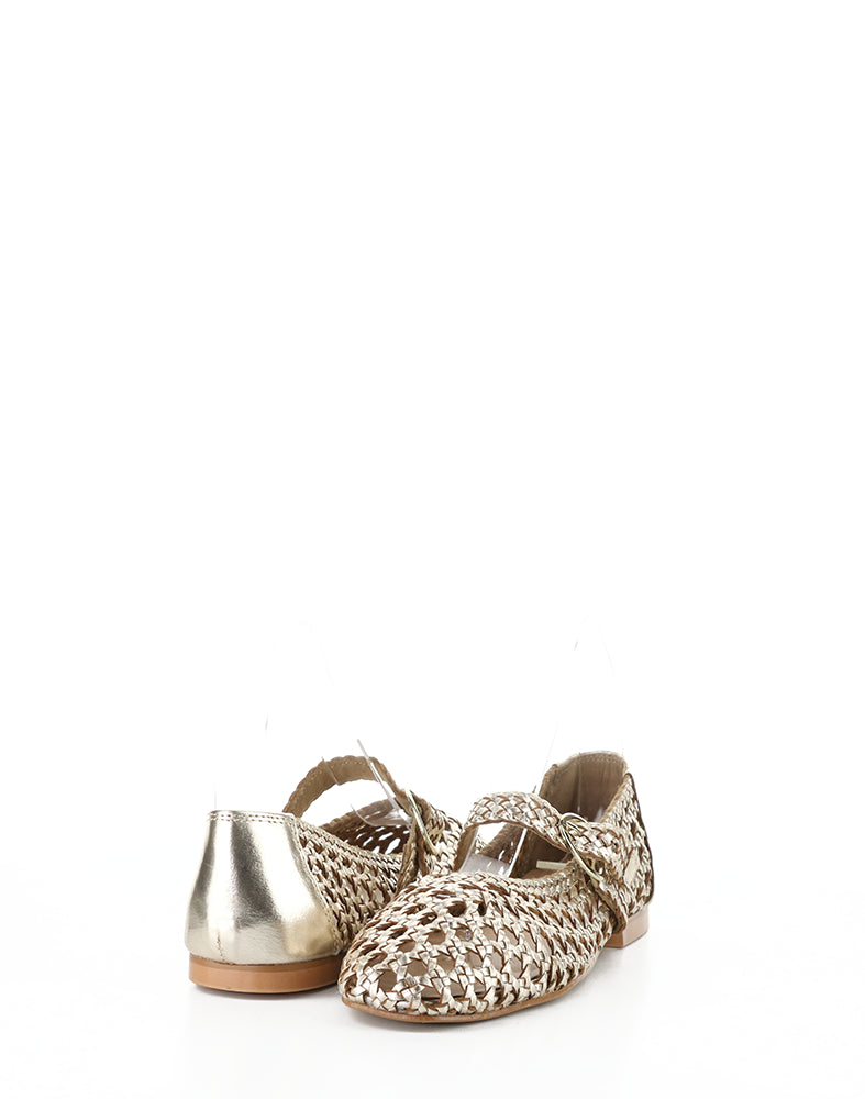 Wilda Gold Woven Leather