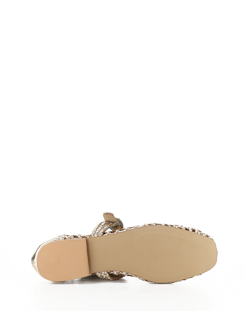 Wilda Gold Woven Leather