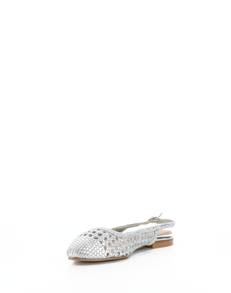 Willow Silver Metallic Woven Leather