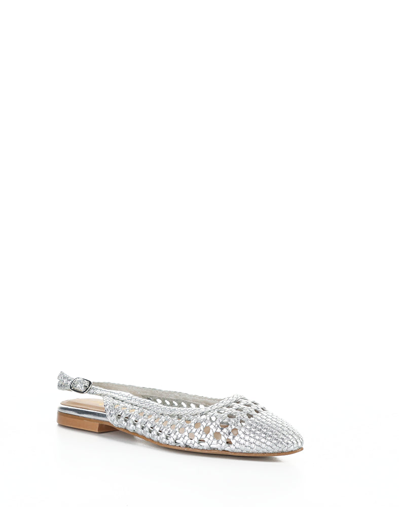 Willow Silver Metallic Woven Leather