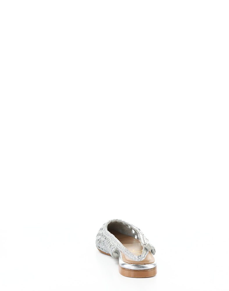 Willow Silver Metallic Woven Leather