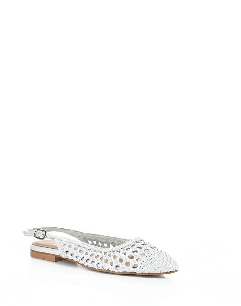 Willow White Woven Leather