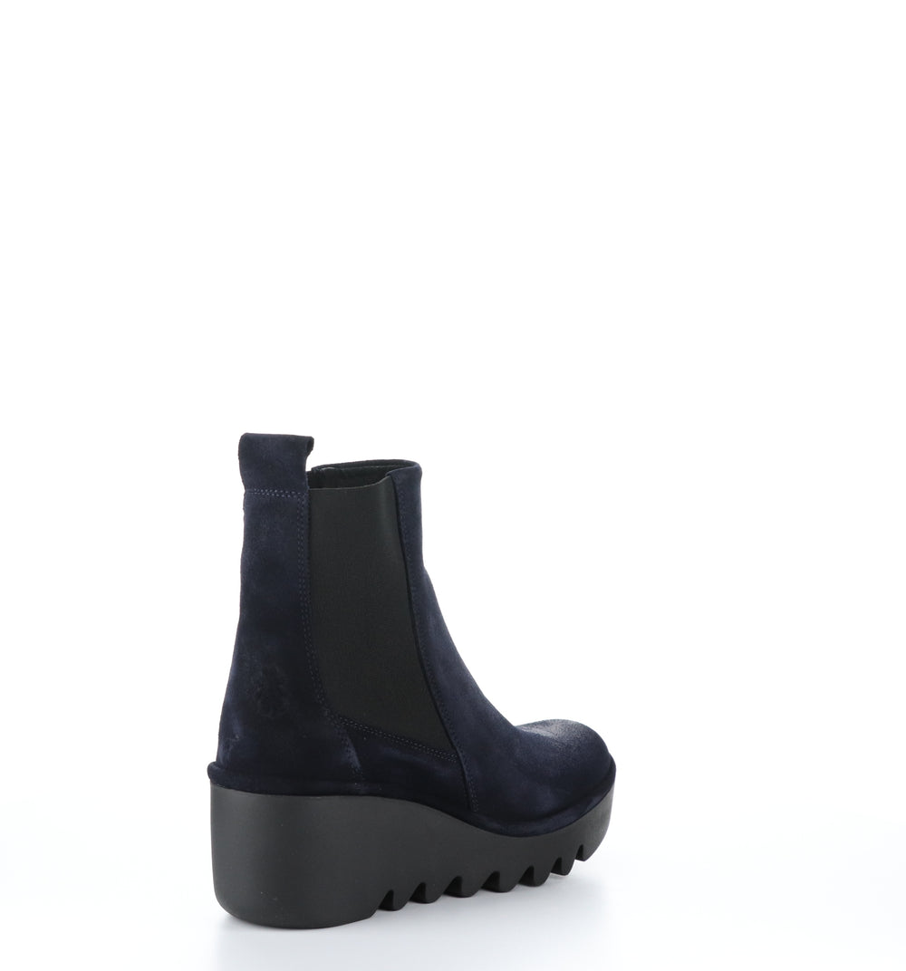BAGU233FLY Navy Round Toe Boots|BAGU233FLY Bottes à Bout Rond in Bleu