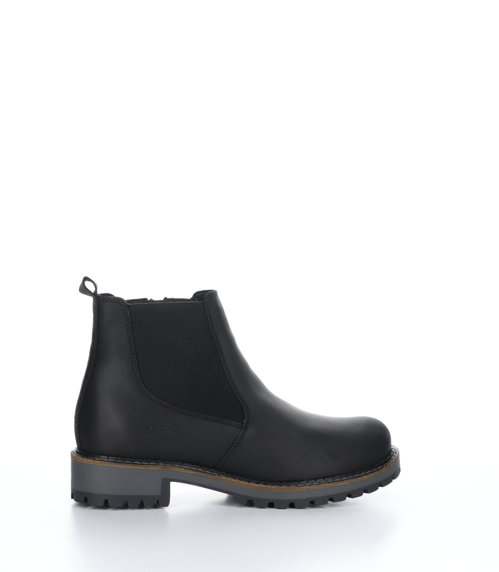 CORRIN Black Zip Up Ankle Boots|CORRIN Bottines avec Fermeture Zippée in Noir