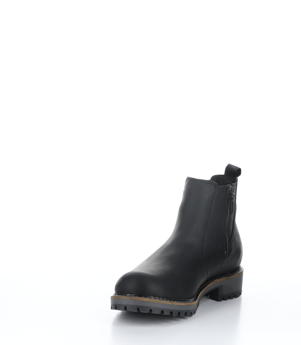 CORRIN Black Zip Up Ankle Boots|CORRIN Bottines avec Fermeture Zippée in Noir