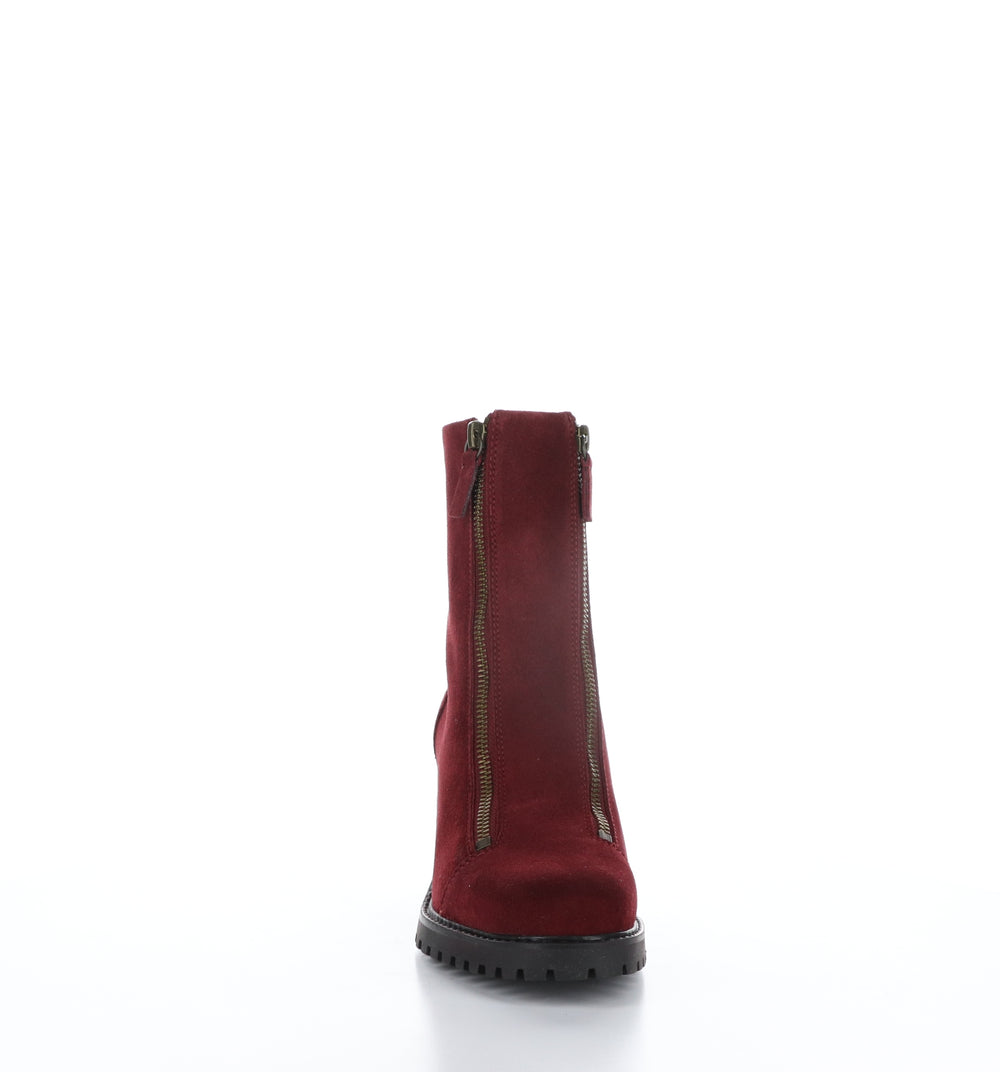 INGLE Sangria Zip Up Boots|INGLE Bottes avec Fermeture Zippée in Rouge