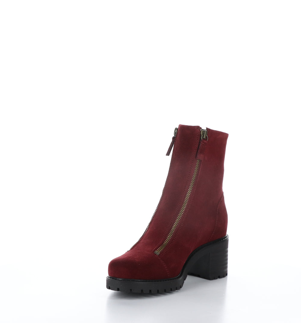INGLE Sangria Zip Up Boots|INGLE Bottes avec Fermeture Zippée in Rouge