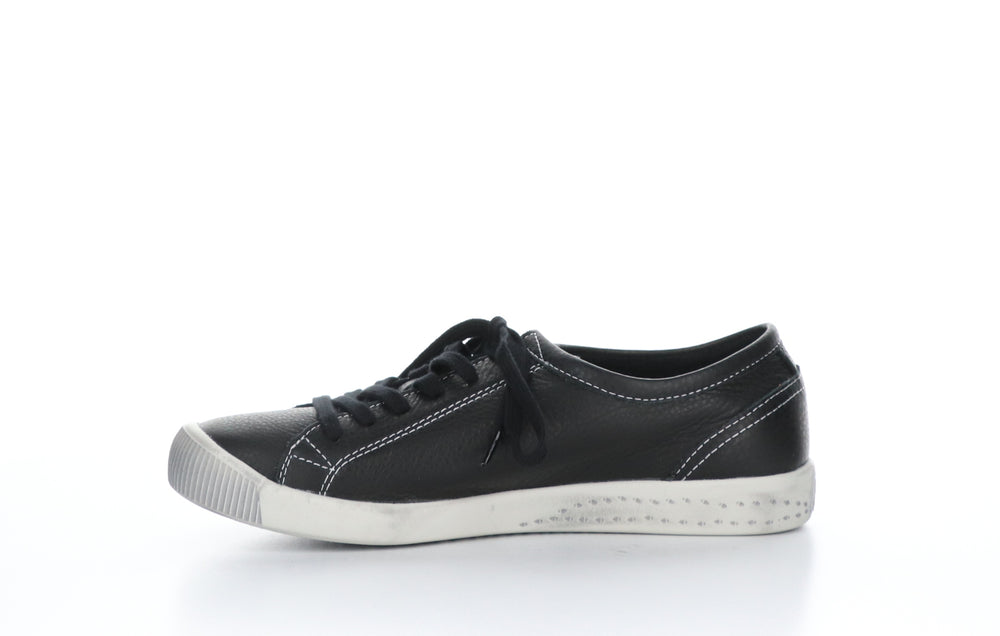 ISLA Smooth Black Lace-up Trainers|ISLA Baskets à Lacets in Noir