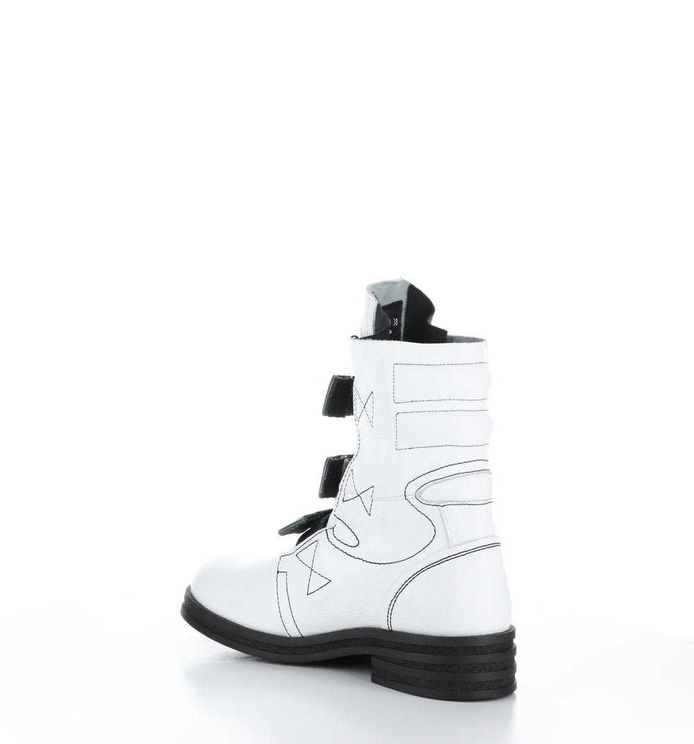 KIFF682FLY White Round Toe Boots|KIFF682FLY Bottes à Bout Rond in Blanc