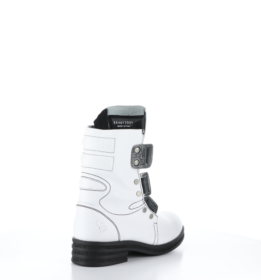 KIFF682FLY White Round Toe Boots|KIFF682FLY Bottes à Bout Rond in Blanc