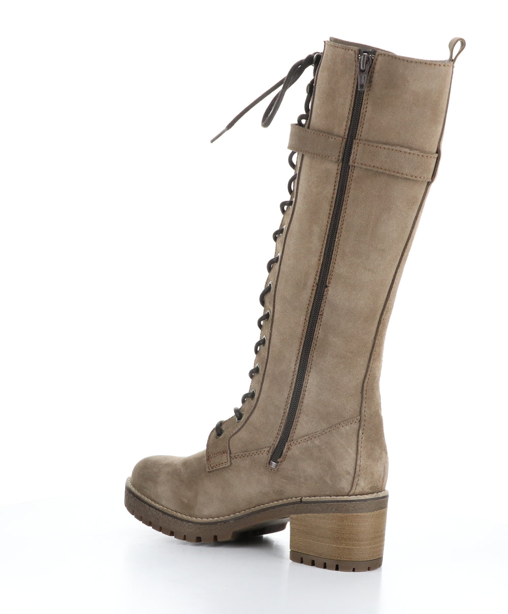 MOKY TAUPE Round Toe Boots