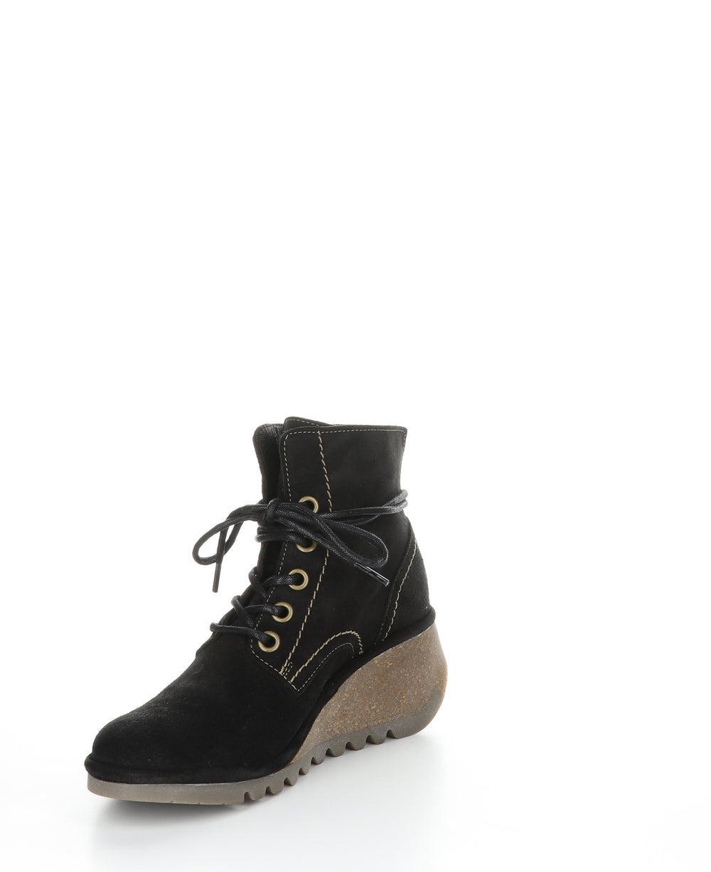 NERO257FLY Black Round Toe Ankle Boots|NERO257FLY Bottines à Bout Rond in Noir