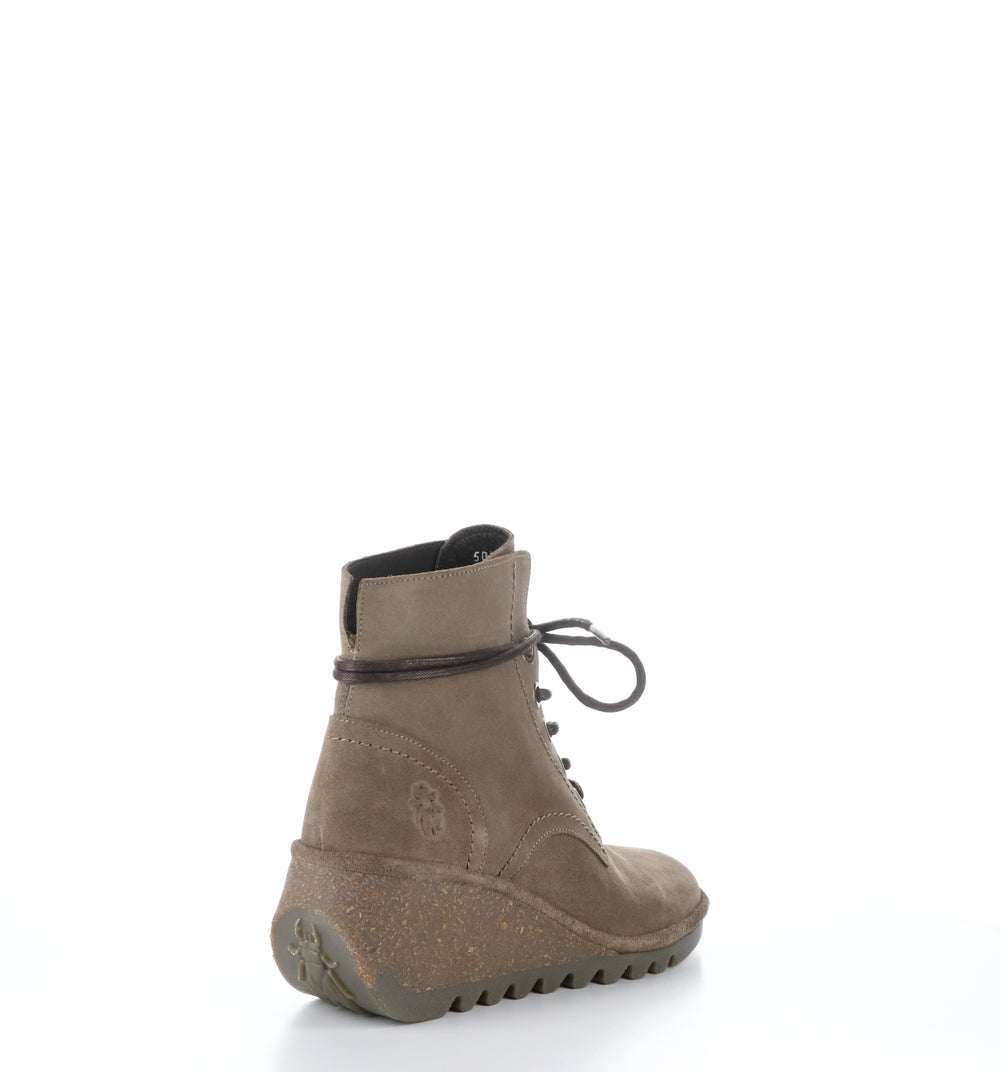 NERO257FLY Taupe Round Toe Ankle Boots|NERO257FLY Bottines à Bout Rond in Beige