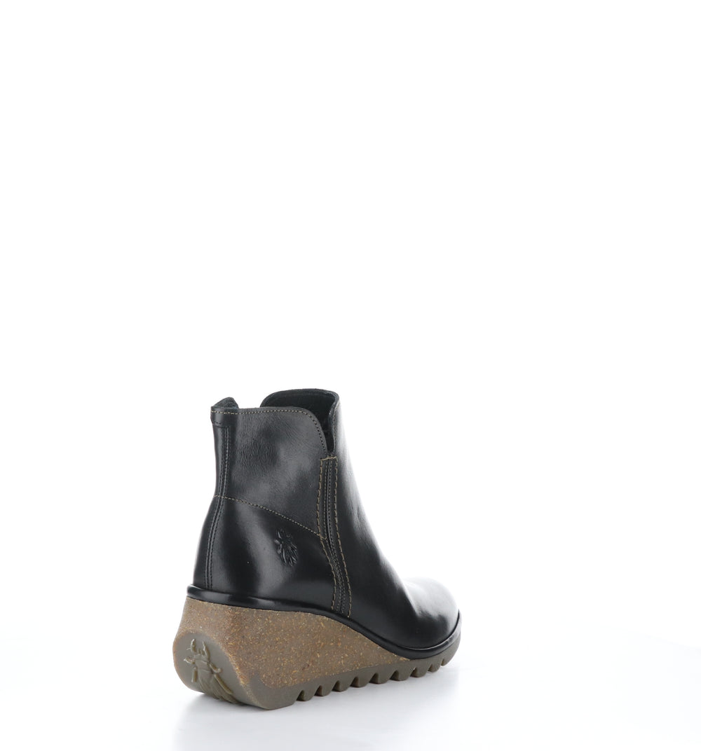 NILO256FLY Black Zip Up Ankle Boots|NILO256FLY Bottines avec Fermeture Zippée in Noir