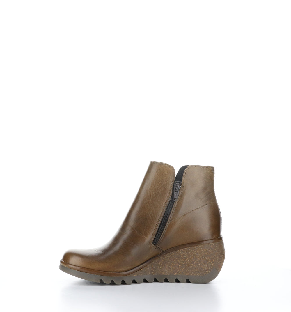NILO256FLY Camel Zip Up Ankle Boots|NILO256FLY Bottines avec Fermeture Zippée in Beige