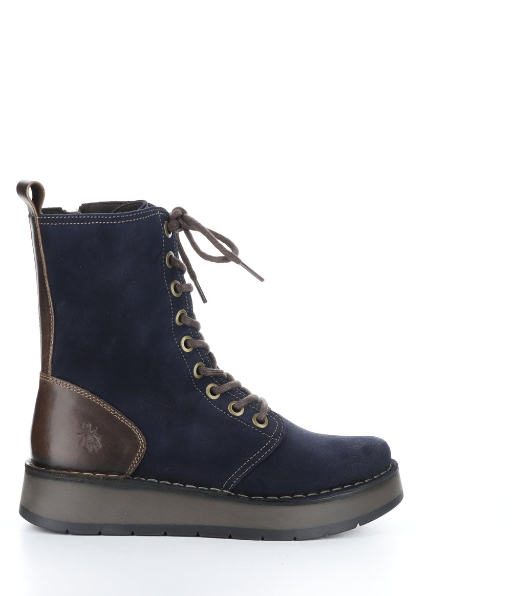 RAMI043FLY 007 NAVY/DK BROWN Lace-up Boots