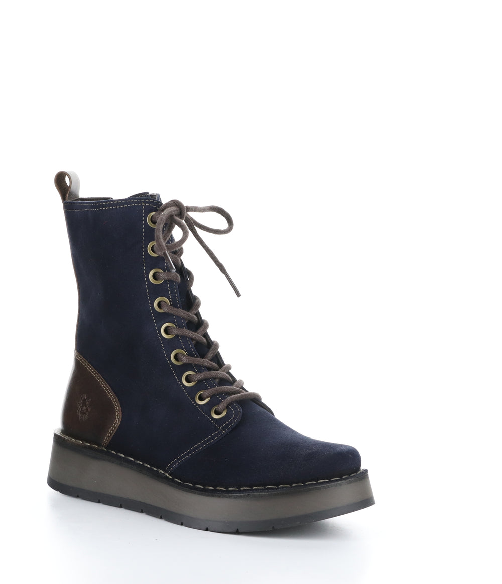 RAMI043FLY 007 NAVY/DK BROWN Lace-up Boots