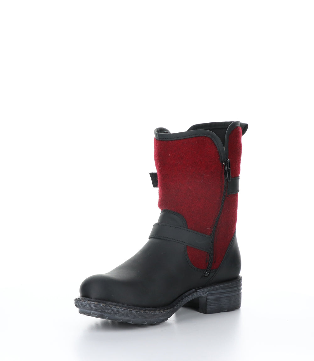 SAINT Black/Red Zip Up Boots|SAINT Bottes avec Fermeture Zippée in Noir
