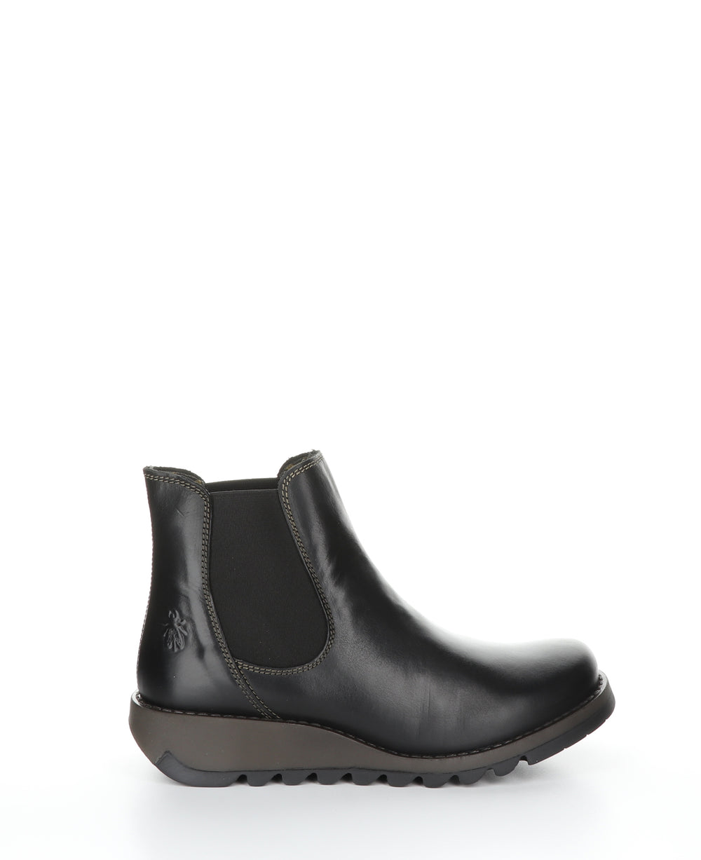 SALV Black Round Toe Ankle Boots|SALV Bottines à Bout Rond in Noir