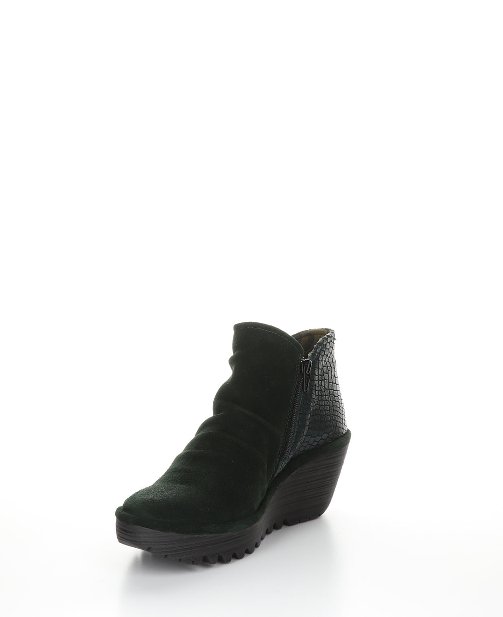 YAMY266FLY Green Forest Zip Up Ankle Boots|YAMY266FLY Bottines avec Fermeture Zippée in Vert