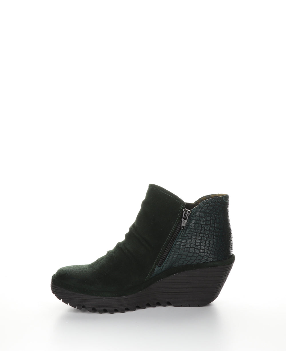YAMY266FLY Green Forest Zip Up Ankle Boots|YAMY266FLY Bottines avec Fermeture Zippée in Vert