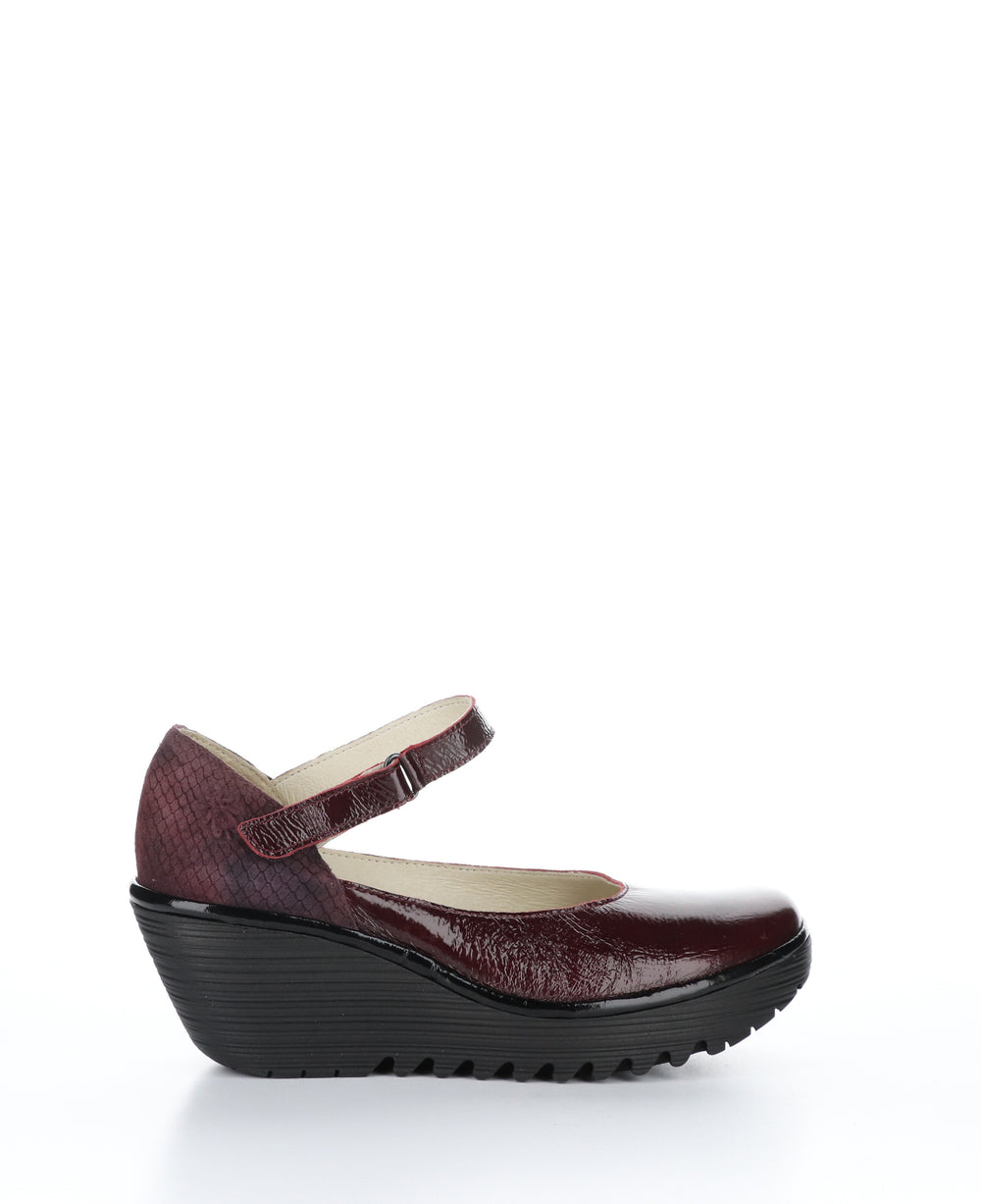 YAWO345FLY Cordoba Red/Wine Round Toe Shoes|YAWO345FLY Chaussures à Bout Rond in Rouge